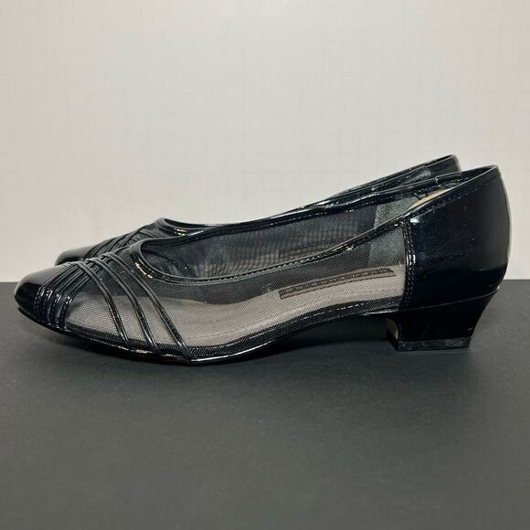 Womens HUSH PUPPIES Transparent Black Cap Toe Pump Heels / Size 7 Medium - Picture 3 of 8
